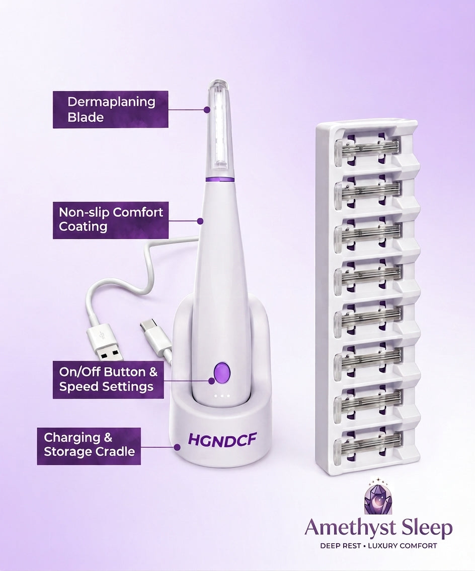 Amethyst Glow™ — Sonic Dermaplaning Device for Facial Exfoliation & Hair Removal