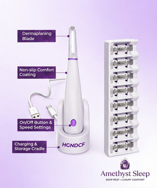 Amethyst Glow™ — Sonic Dermaplaning Device for Facial Exfoliation & Hair Removal