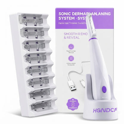 Amethyst Glow™ — Sonic Dermaplaning Device for Facial Exfoliation & Hair Removal